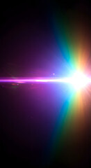 Obraz premium Abstract Light Burst with Rainbow Effects, Energetic Colorful Light Streaks in Dark Space