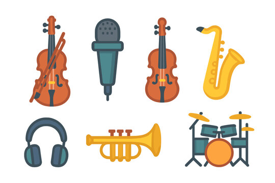 Various musical instruments showcased together in a vibrant and colorful arrangement illustrating the joy of music creation