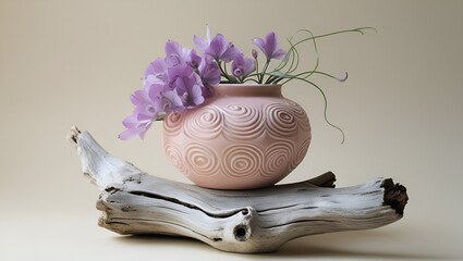 delicate blushing pink ceramic sculpture ai genrative