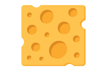 Cheese block with holes resting on a white background showcasing its unique texture and color