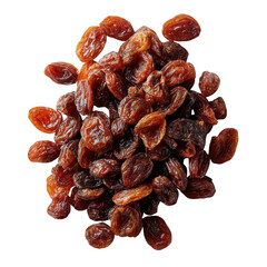 Obraz premium A pile of dried raisins scattered on a transparent background isolated on transparent background