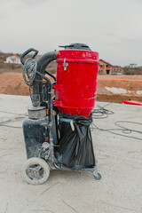 Vertical shot of an industrial vacuum cleaner, Construction Equipment Series