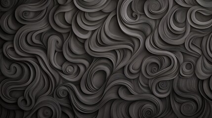 Abstract design of dark gray swirling lines.