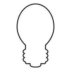 Outline bulb icon symbolizes electricity energy, light power and modern minimalist creative design.