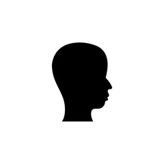 Black Human Face Side View – Silhouette Concept for Therapy and Thinking
