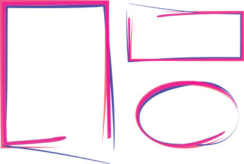 pink blue colors creative broken decorative abstract outline frames