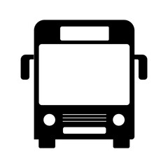 Simple bus school icon. Bus silhouette symbol isolated on white background. Vector and PNG transparent