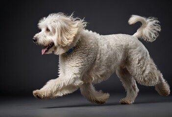 komodor dog isolated on grey neutral studio background, lovely doggy, adorable domestic puppy 9