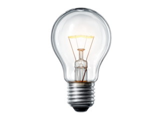 Glowing light bulb with dark markings on glass, Isolated On Transparent Background, Png Cut Out