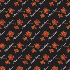 Red Autumn Splendor Maple Foliage Vector Pattern can be use for background, template, and apparel design