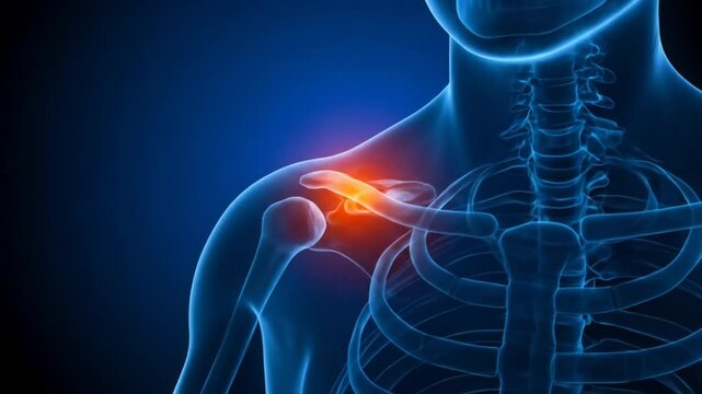 3 d illustration of painful shoulder joint