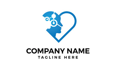 Relationship Advice Logo Valentine's day love Tecknology Design, Vector Illustration