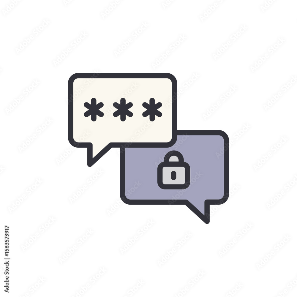 Poster secure chat communication with encrypted message and authentication lock