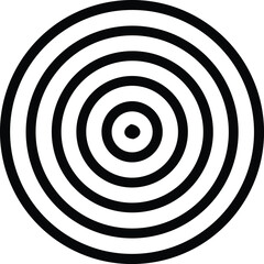 Concentric black and white circles creating a hypnotic target or ripple effect pattern on a clean white background