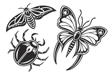 Obraz premium butterfly tattoo vector