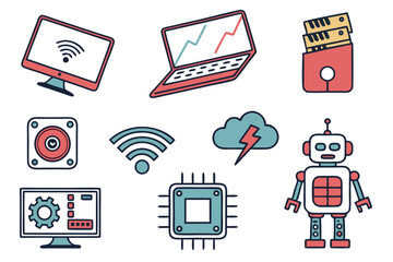 communication icons set