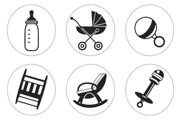 Fototapeta premium vector illustration of a set of icons for design