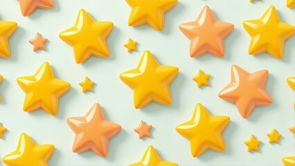 Obraz premium Yellow and orange stars background pattern for celebration and design