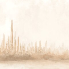 Fototapeta premium Desolate city skyline, muted tones
