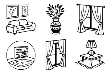 vector set of furniture icons