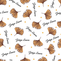 Fall Ginkgo Leaves Dust Wind Vector Pattern can be use for background, template, and apparel design