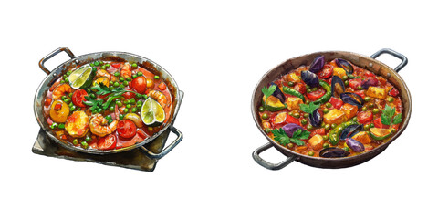 pella watercolor vector illustration