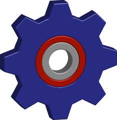 3D Gear Icon - Settings & Preferences Symbol