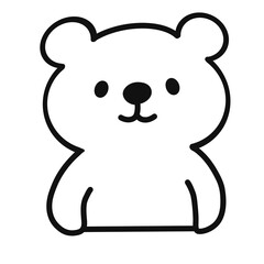 hand drawn  bear in black and white