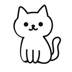 hand drawn  cat in black and white