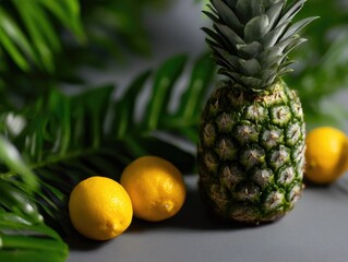 Pineapple and Lemons with Tropical Summer Vibes