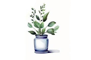 Serene Candlelight with Eucalyptus Leaves