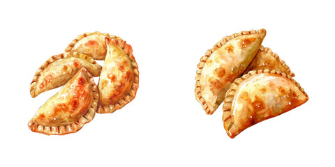 pierogi watercolor vector illustration