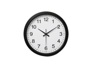Simple black and white wall clock time management concept, Isolated On Transparent Background, Png Cut Out
