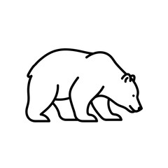 Obraz premium Bear walking on all fours in simple line art style 