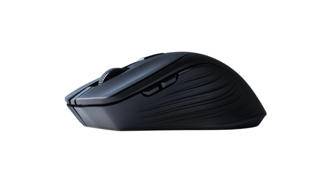 Sleek gaming mouse designed for precision and comfort during extended hours of play in a modern workspace on transparent background