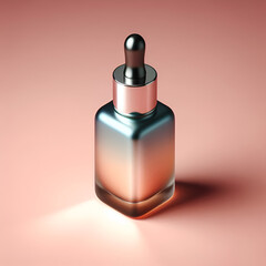 Minimalist Serum Bottle Display on Clean Background