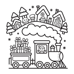 Fototapeta premium cute candle with holly bold & easy cute christmas coloring page, Whimsical Gingerbread House Coloring Pages for Kids & Adults, Christmas Coloring Pages, bold & easy cozy winter coloring book pages, 