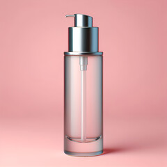 Minimalist Serum Bottle Display on Clean Background