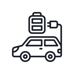 Illustration of electric car charging station vector icon illustration for ev vehicle and sustainable transportation future design vector