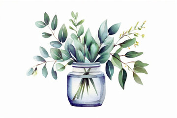 Serene Candlelight with Eucalyptus Leaves