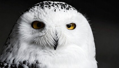 detailed close up image of a beautiful white owl