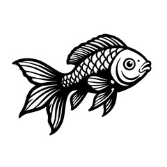 fish logo vector icon, simple fish silhouette logo template