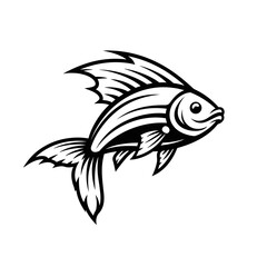 fish logo vector icon, simple fish silhouette logo template