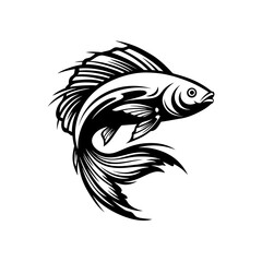 fish logo vector icon, simple fish silhouette logo template