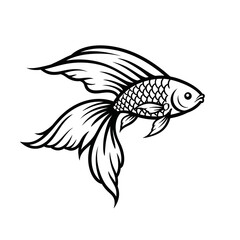 fish logo vector icon, simple fish silhouette logo template