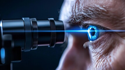 Ophthalmologist examining elderly patient s eyes with professional equipment concept of vision correction and eye health. Advanced eye care for senior citizens a comprehensive guide
