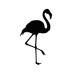 Flamingo Silhouette Sets icon vector on White Background Vector Art Illustration