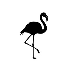 Flamingo Silhouette Sets icon vector on White Background Vector Art Illustration