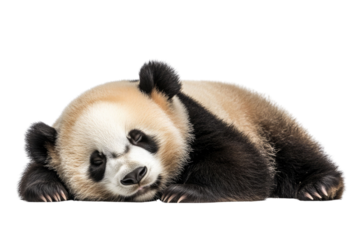 Giant Panda (18 months) - Ailuropoda melanoleuca in front of a white background PNG

