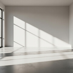 Obraz premium Window shadows dancing on the floor of a vacant space.